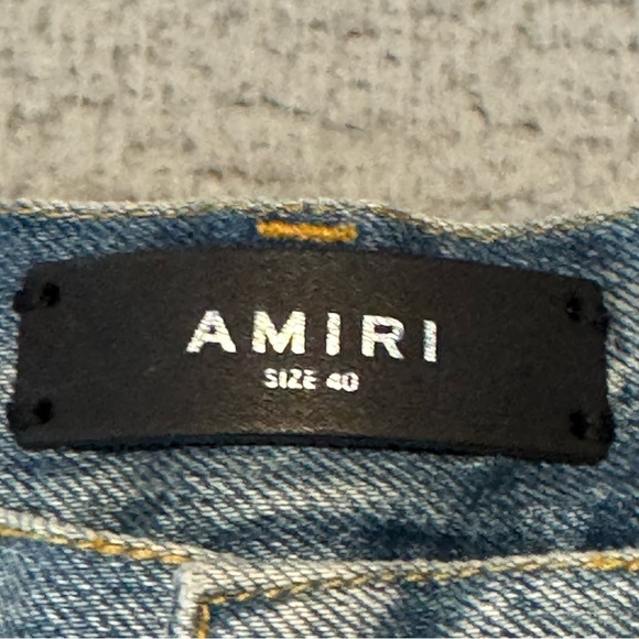 AMIRI - Straight-Leg Paisley-Print Distressed Denim Shorts - Blue Size 40 NWOT - Picture 4 of 16